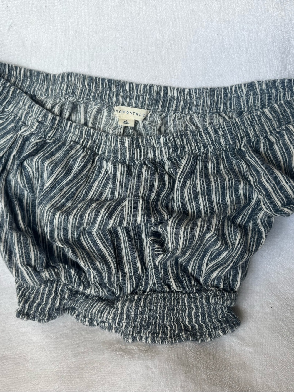 Aeropostale Striped Off-The-Shoulder Crop Top